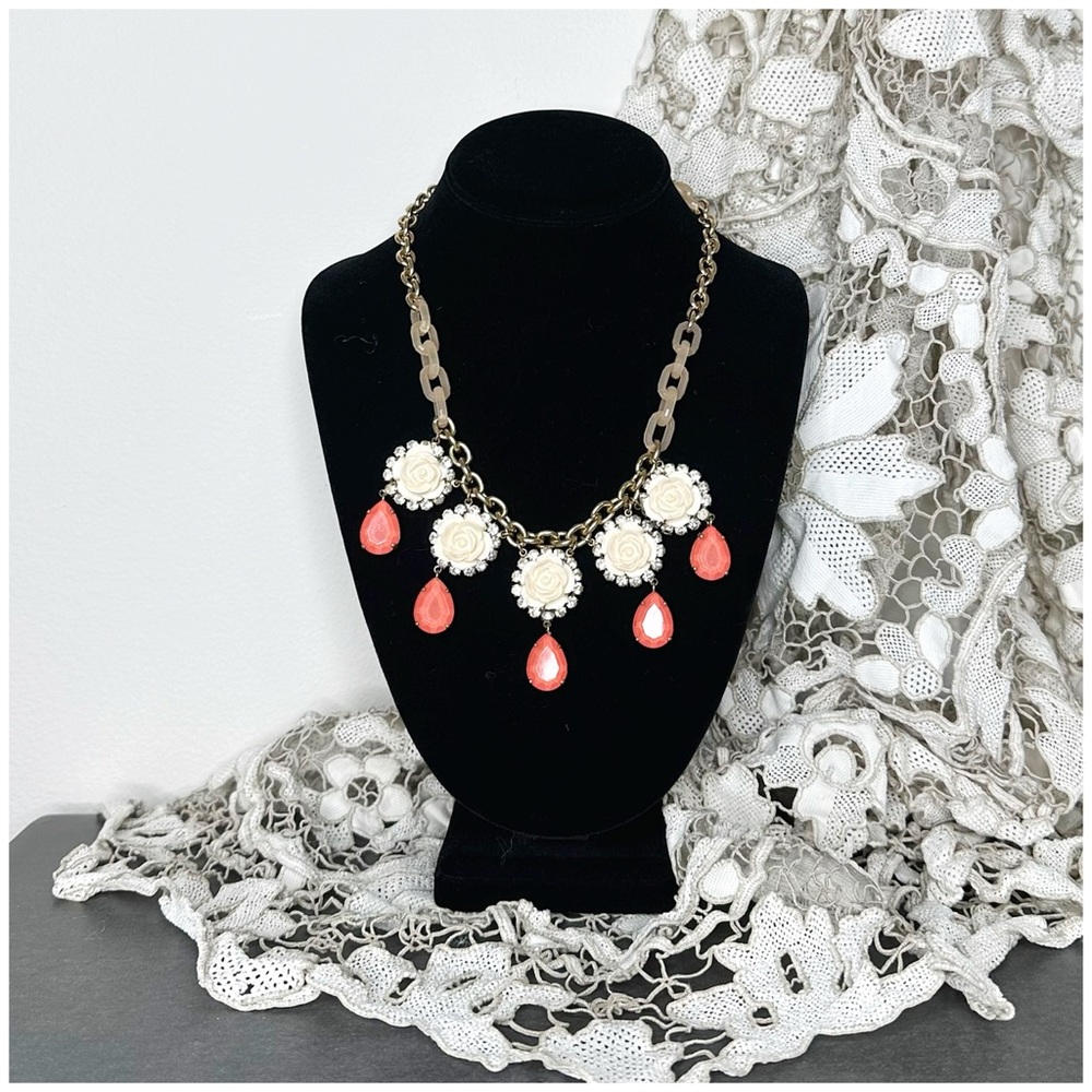 Anthro “Glinted Tea Rose Necklace”